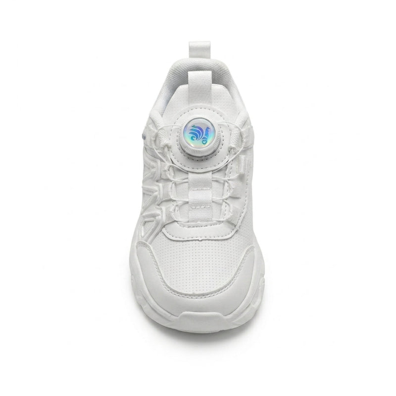 Kids Sneakers School with Adjustable Dial Laces Breathable Easy to wear dial closure alternative to laces 7590-1 White - 3