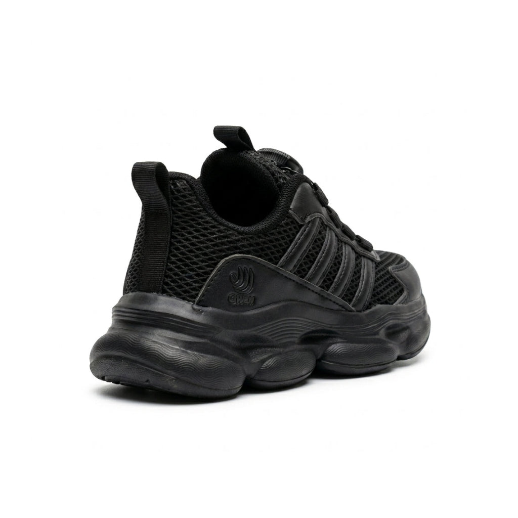 Kids Sneakers School with Adjustable Dial Laces Breathable Easy to wear dial closure alternative to laces 7582 Black - 2