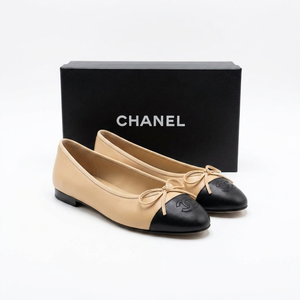 Chanel Woman Ballet Flats Signature tonal bow on the toe box featuring the interlocking 3216-5 - 4