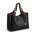 Tod's Leather micro Shoulder Bucket Hedgren Bag Solid Color PU Leather Bucket Bag with Top Hand Length 29 cm - Width 40 cm Mirror Woman 8833 Black - 2