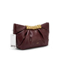 JW PEI - Leia Pleated Clutch in Vegan Leather 15 cm - Width 20 cm Mirror Woman 006 Burgundy - 2
