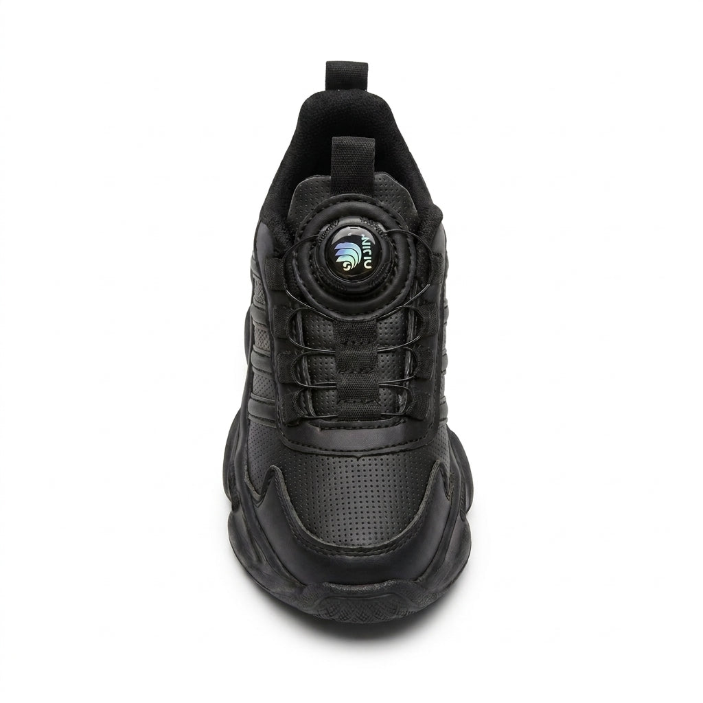 Kids Sneakers School with Adjustable Dial Laces Breathable Easy to wear dial closure alternative to laces 7582-1 Black - 3