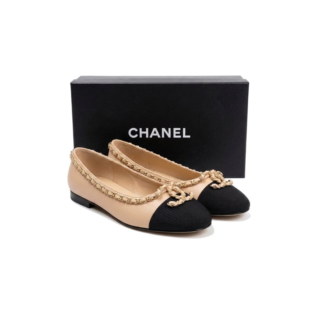 Chanel Ballet Flats woman Featuring a gold-tone chain trim and with a interlocking 3216-3 - 8