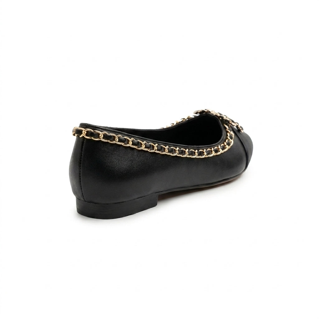 Chanel Ballet Flats woman Featuring a gold-tone chain trim and with a interlocking 3216-3 - 2