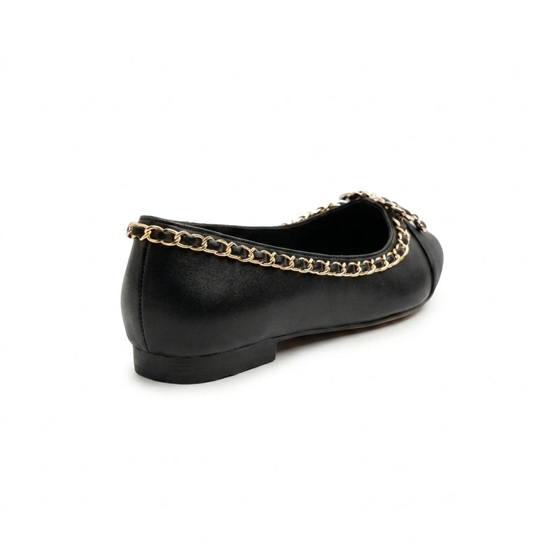 Chanel Ballet Flats woman Featuring a gold-tone chain trim and with a interlocking 3216-3 - 2