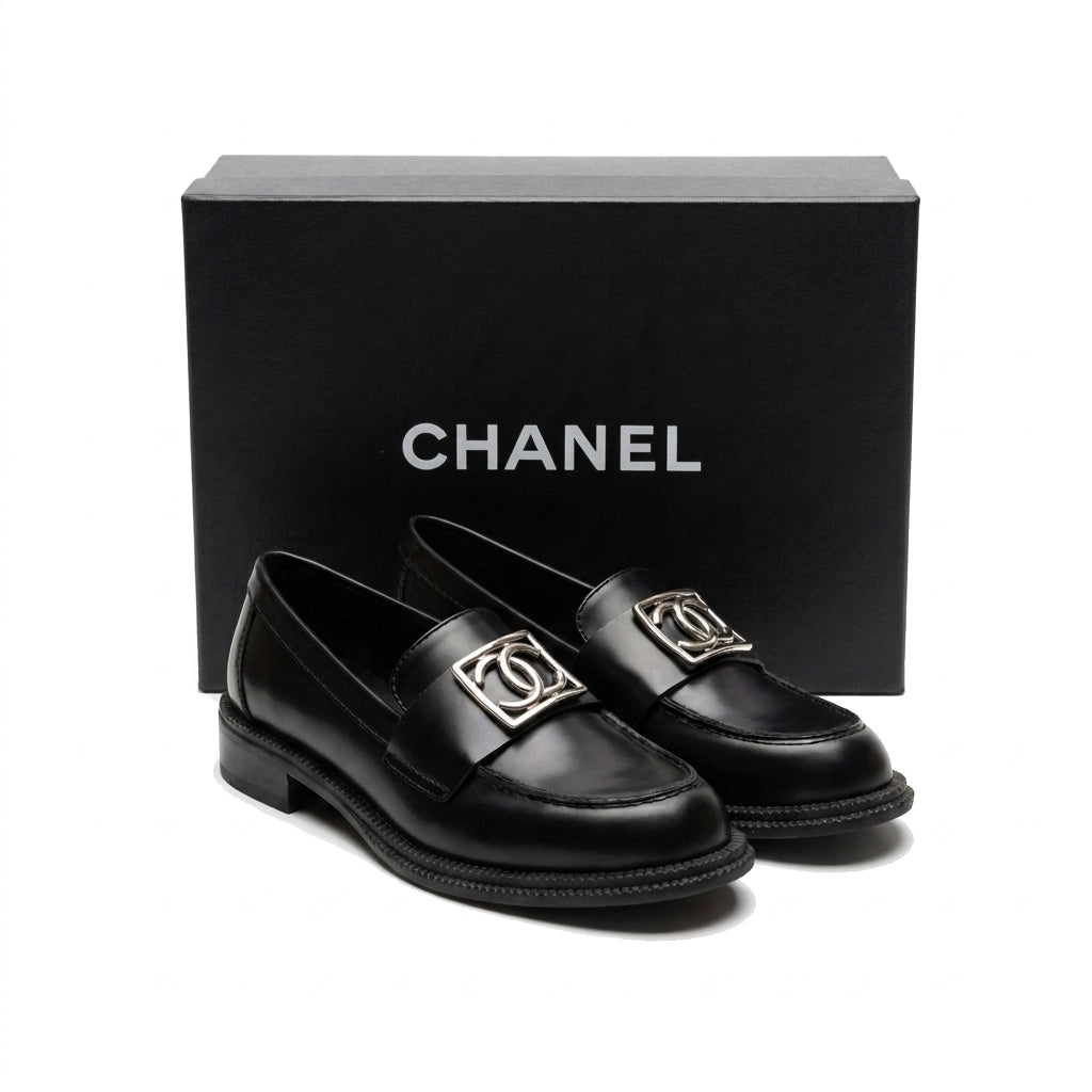 Chanel CC Interlocking Logo Size Leather Chunky Loafers Chan Woman 9808-1 - 8