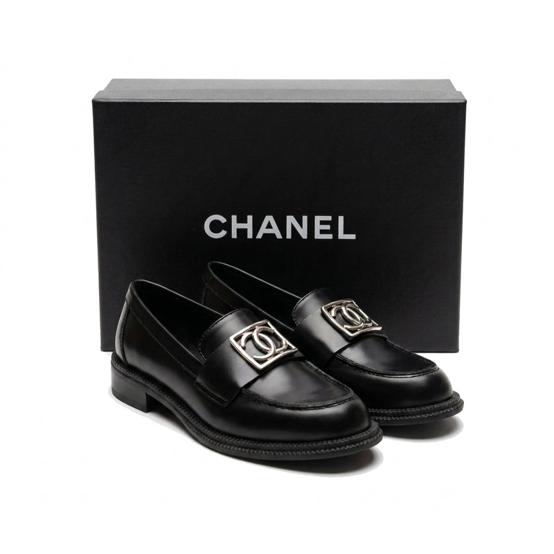 Chanel CC Interlocking Logo Size Leather Chunky Loafers Chan Woman 9808-1 - 8