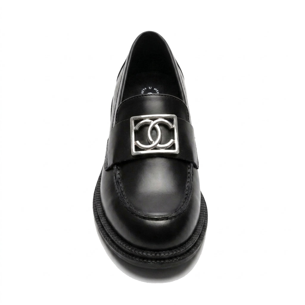 Chanel CC Interlocking Logo Size Leather Chunky Loafers Chan Woman 9808-1 - 7