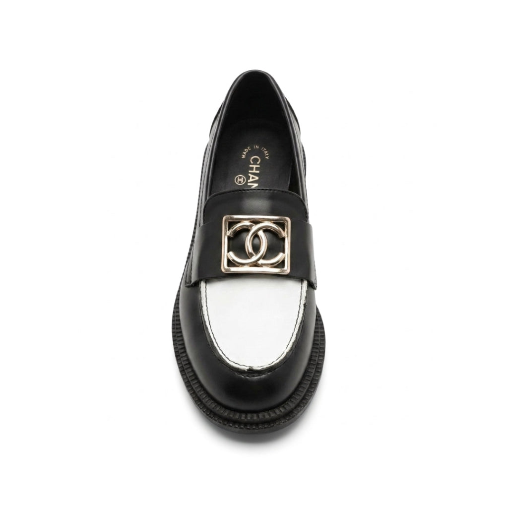 Chanel CC Interlocking Logo Size Leather Chunky Loafers Chan Woman 9808-1 - 3