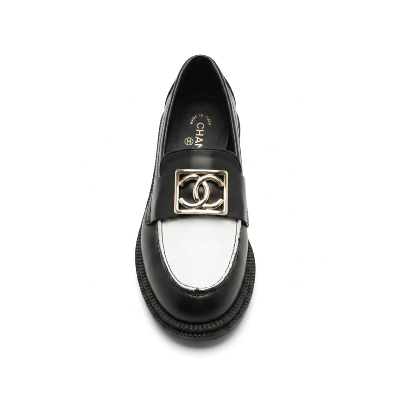 Chanel CC Interlocking Logo Size Leather Chunky Loafers Chan Woman 9808-1 - 3
