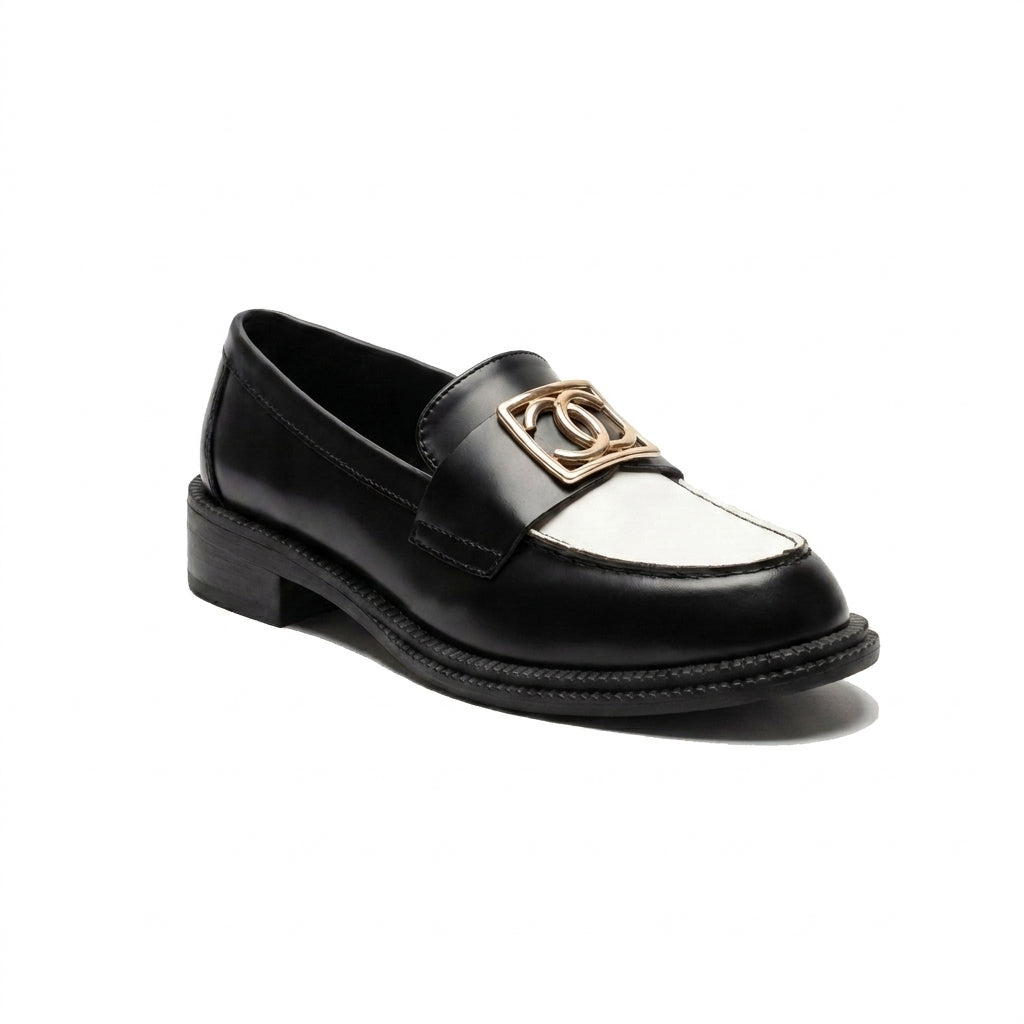 Chanel CC Interlocking Logo Size Leather Chunky Loafers Chan Woman 9808-1 - 1