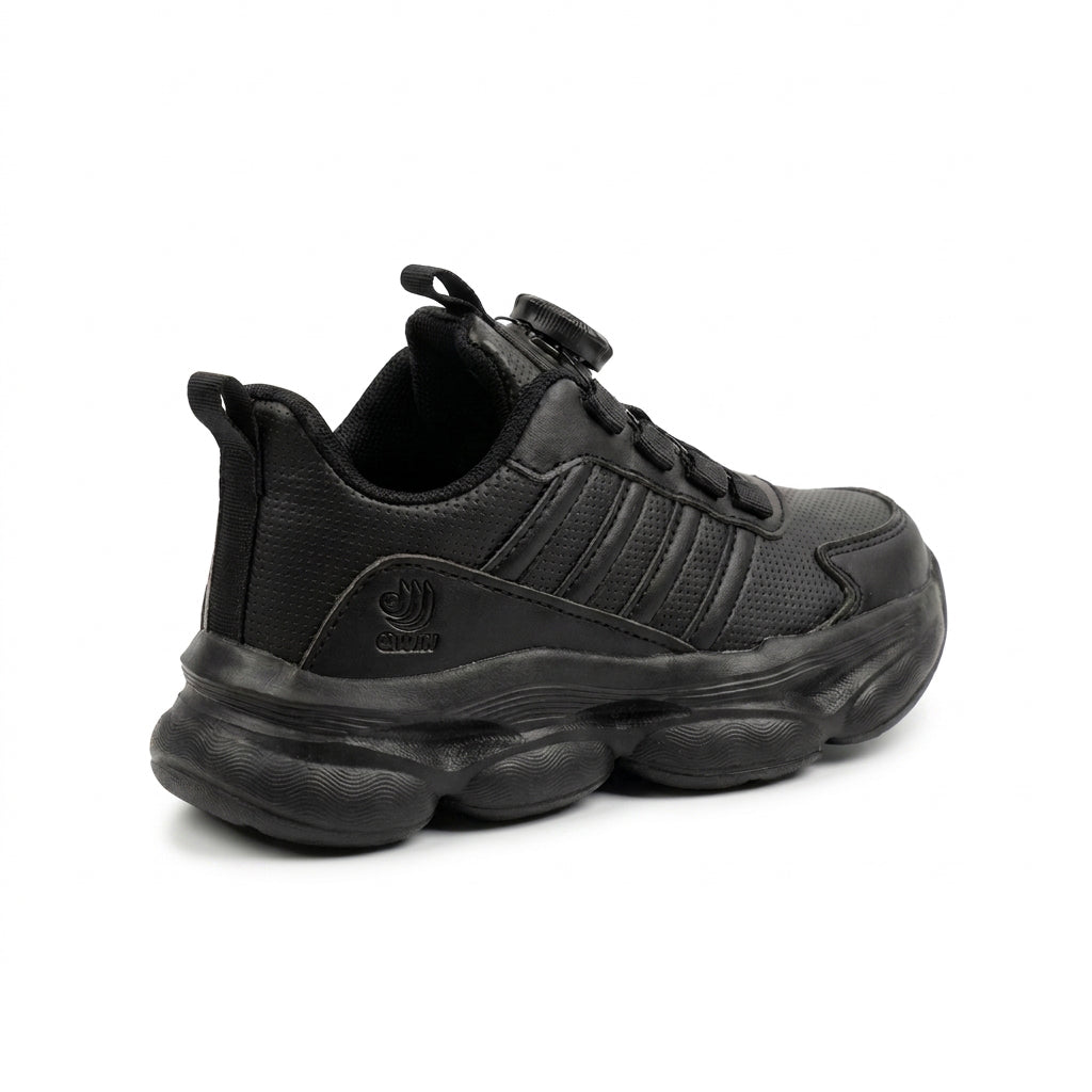 Kids Sneakers School with Adjustable Dial Laces Breathable Easy to wear dial closure alternative to laces 7582-1 Black - 2