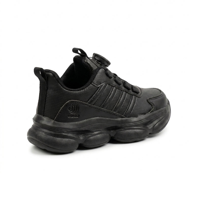 Kids Sneakers School with Adjustable Dial Laces Breathable Easy to wear dial closure alternative to laces 7582-1 Black - 2