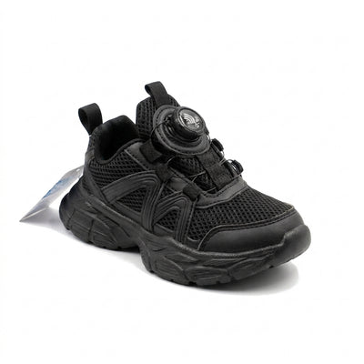 Kids Sneakers School with Adjustable Dial Laces Breathable Easy to wear dial closure alternative to laces 7597 Black