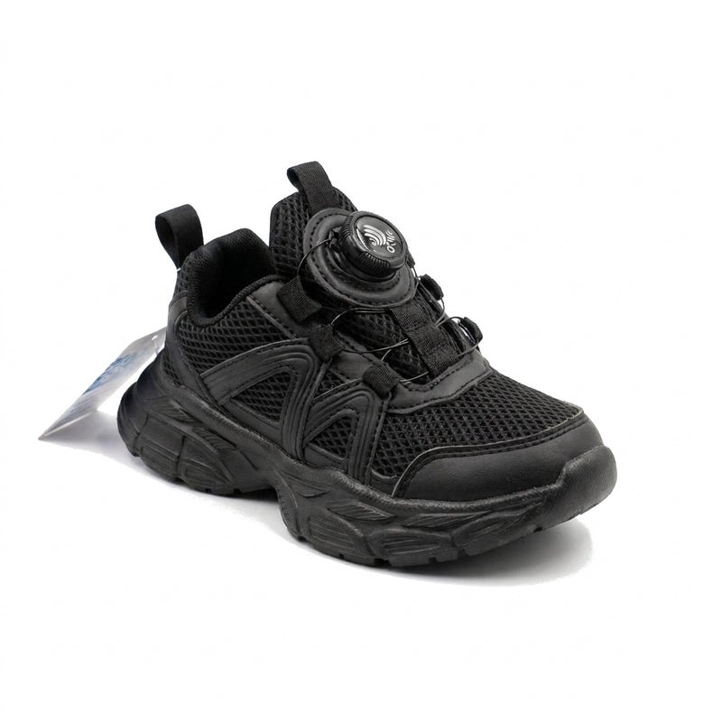 Kids Sneakers School with Adjustable Dial Laces Breathable Easy to wear dial closure alternative to laces 7597 Black - 1