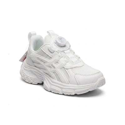 Kids Sneakers School with Adjustable Dial Laces Breathable Easy to wear dial closure alternative to laces 7581 White