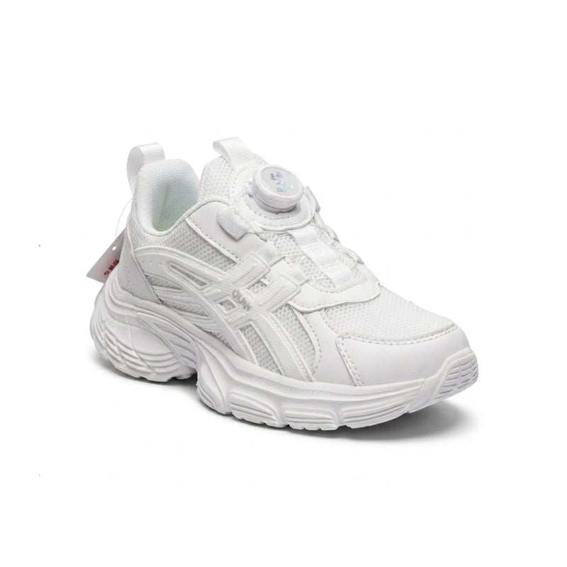 Kids Sneakers School with Adjustable Dial Laces Breathable Easy to wear dial closure alternative to laces 7581 White - 1