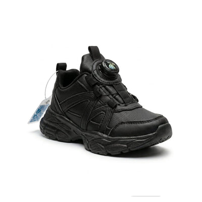 Kids Sneakers School with Adjustable Dial Laces Breathable Easy to wear dial closure alternative to laces 7597-1 Black