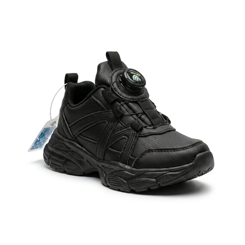 Kids Sneakers School with Adjustable Dial Laces Breathable Easy to wear dial closure alternative to laces 7597-1 Black - 1