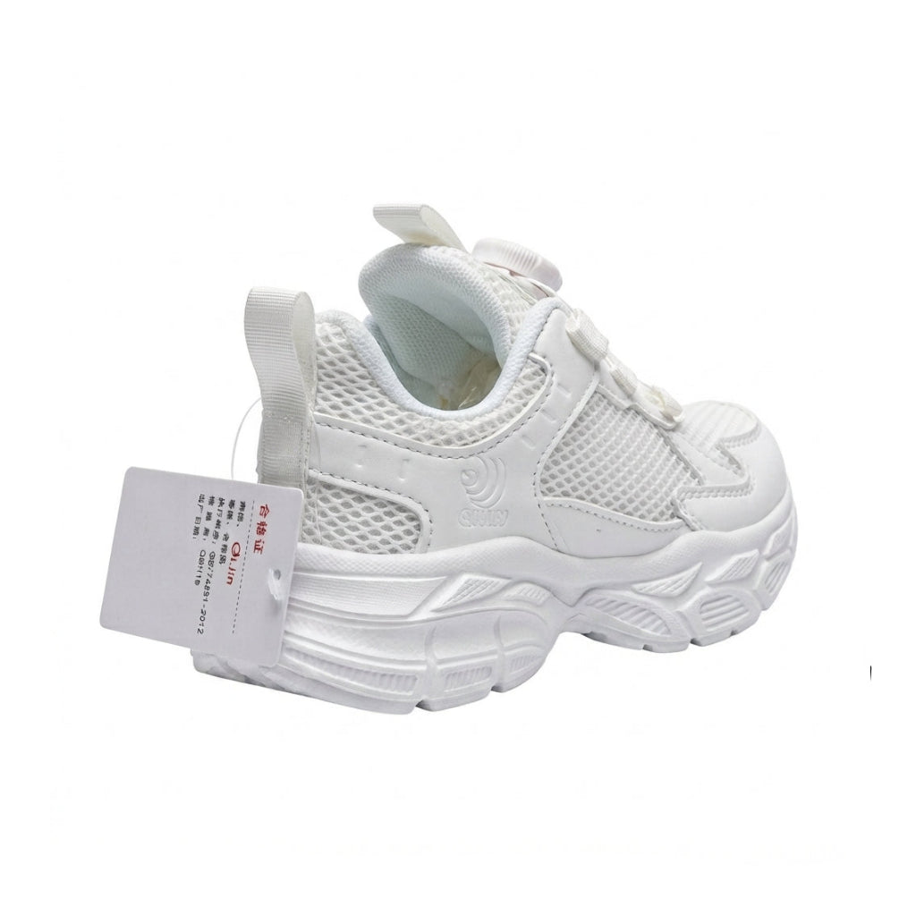 Kids Sneakers School with Adjustable Dial Laces Breathable Easy to wear dial closure alternative to laces 7596 White - 2