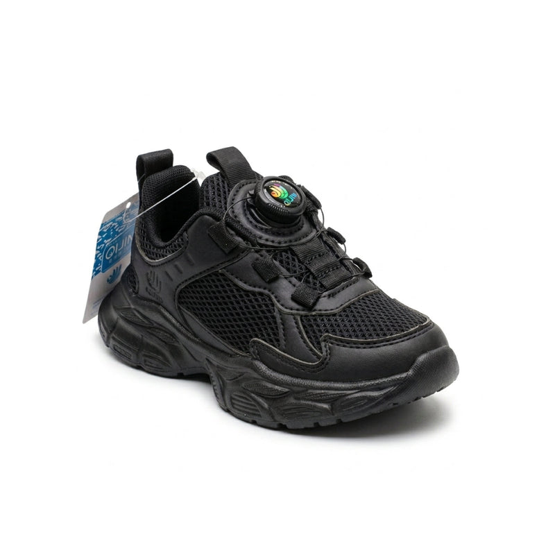 Kids Sneakers School with Adjustable Dial Laces Breathable Easy to wear dial closure alternative to laces 7596 Black - 1
