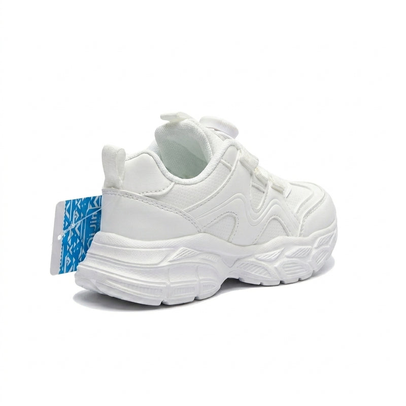 Kids Sneakers School with Adjustable Dial Laces Breathable Easy to wear dial closure alternative to laces 7599-1 White - 2