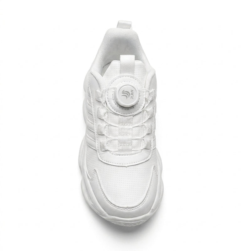 Kids Sneakers School with Adjustable Dial Laces Breathable Easy to wear dial closure alternative to laces 7582-1 White - 3
