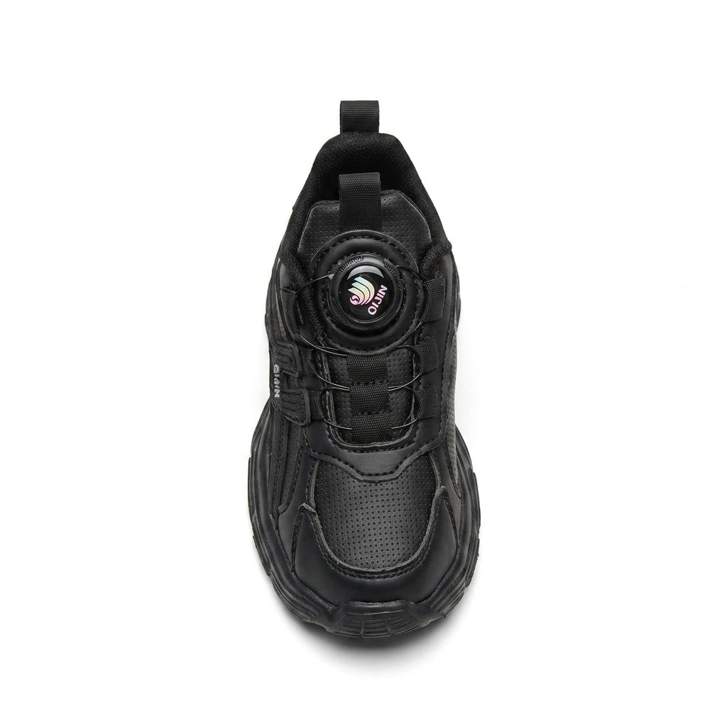 Kids Sneakers School with Adjustable Dial Laces Breathable Easy to wear dial closure alternative to laces 7581-1 Black - 3