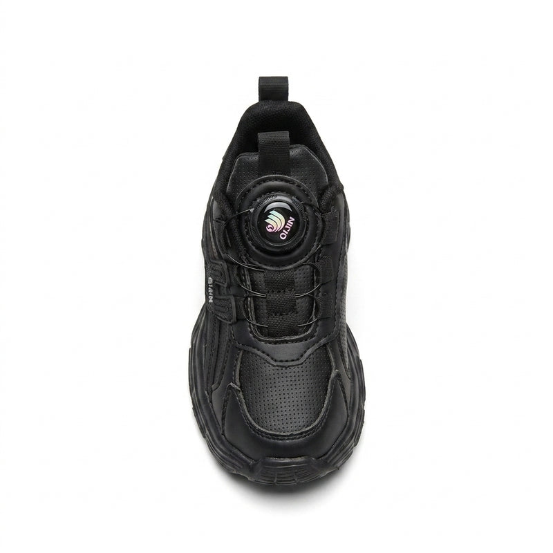 Kids Sneakers School with Adjustable Dial Laces Breathable Easy to wear dial closure alternative to laces 7581-1 Black - 3