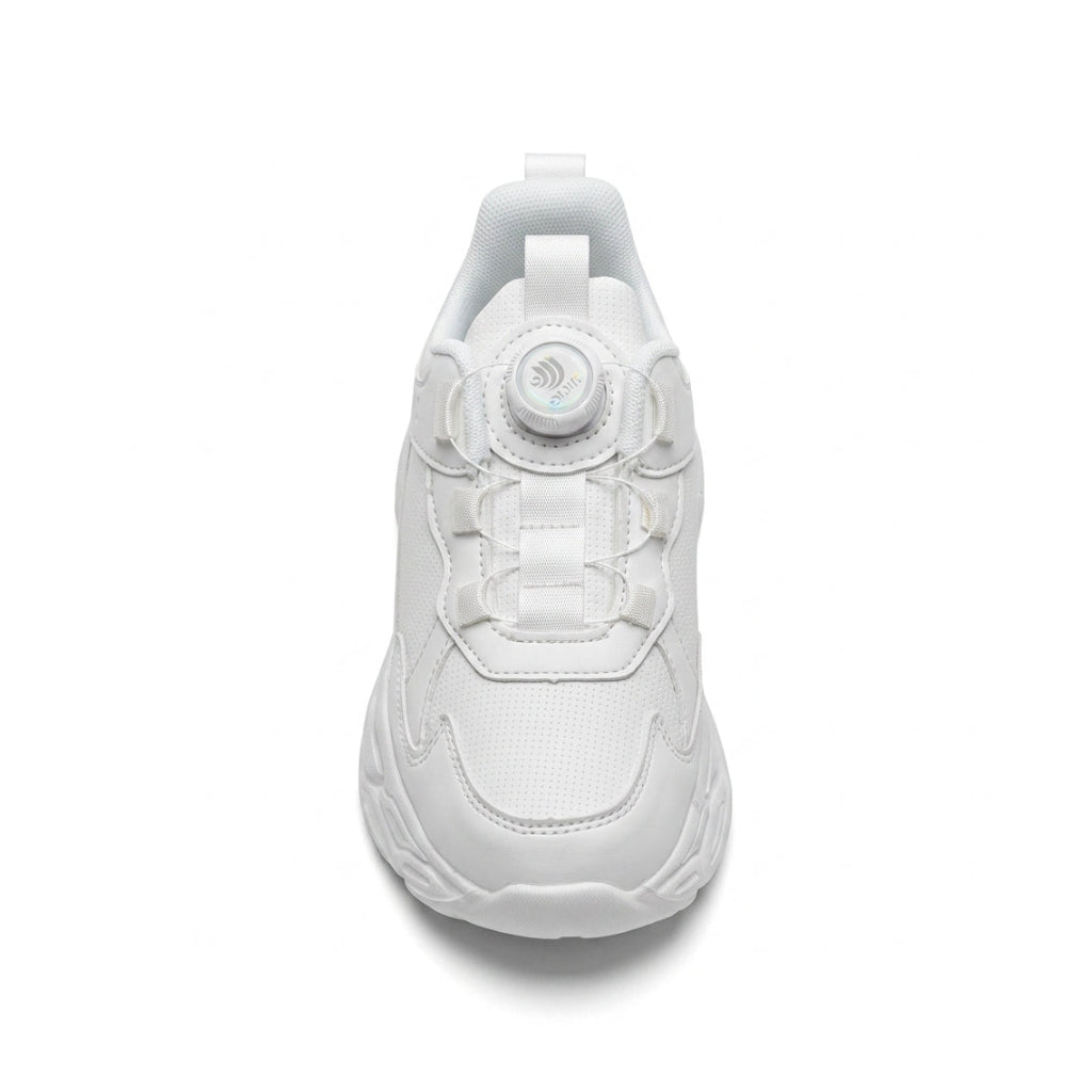 Kids Sneakers School with Adjustable Dial Laces Breathable Easy to wear dial closure alternative to laces 7596-1 White - 3