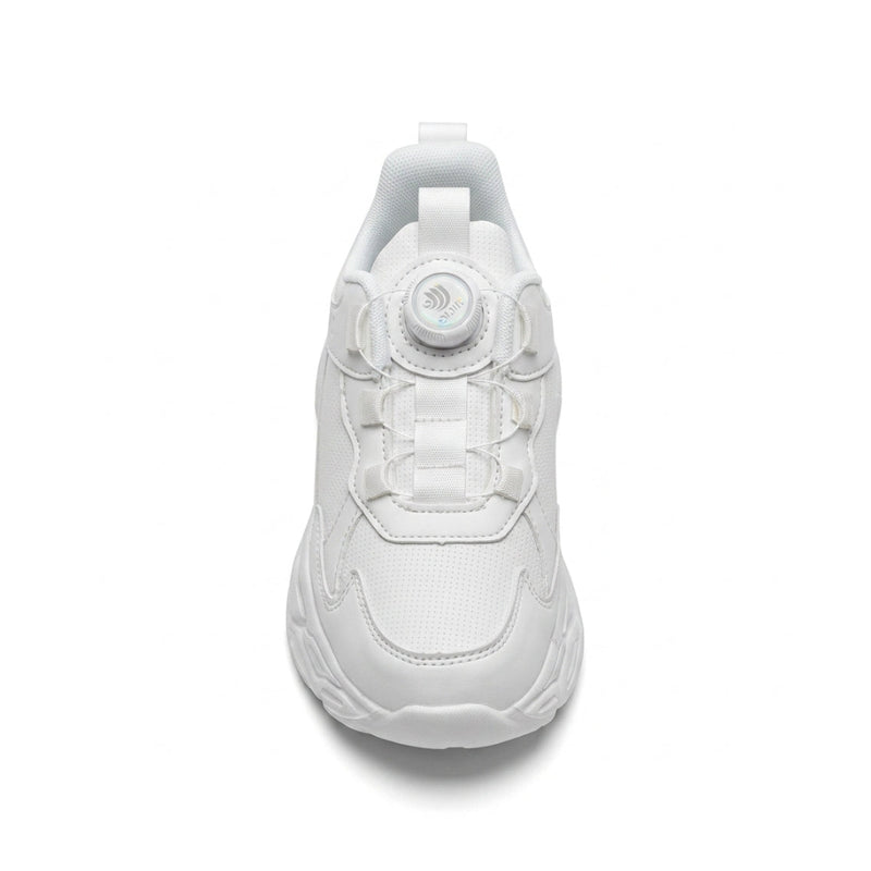Kids Sneakers School with Adjustable Dial Laces Breathable Easy to wear dial closure alternative to laces 7596-1 White - 3