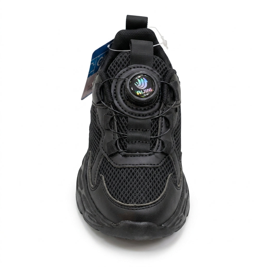 Kids Sneakers School with Adjustable Dial Laces Breathable Easy to wear dial closure alternative to laces 7596 Black - 3