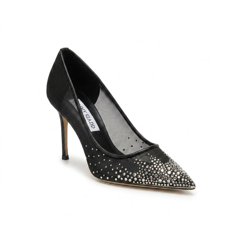 Jimmy Choo Love Sb 85 Heeled Shoes Mesh Pointed-Toe Pumps Crystal Woman 9039 - 1