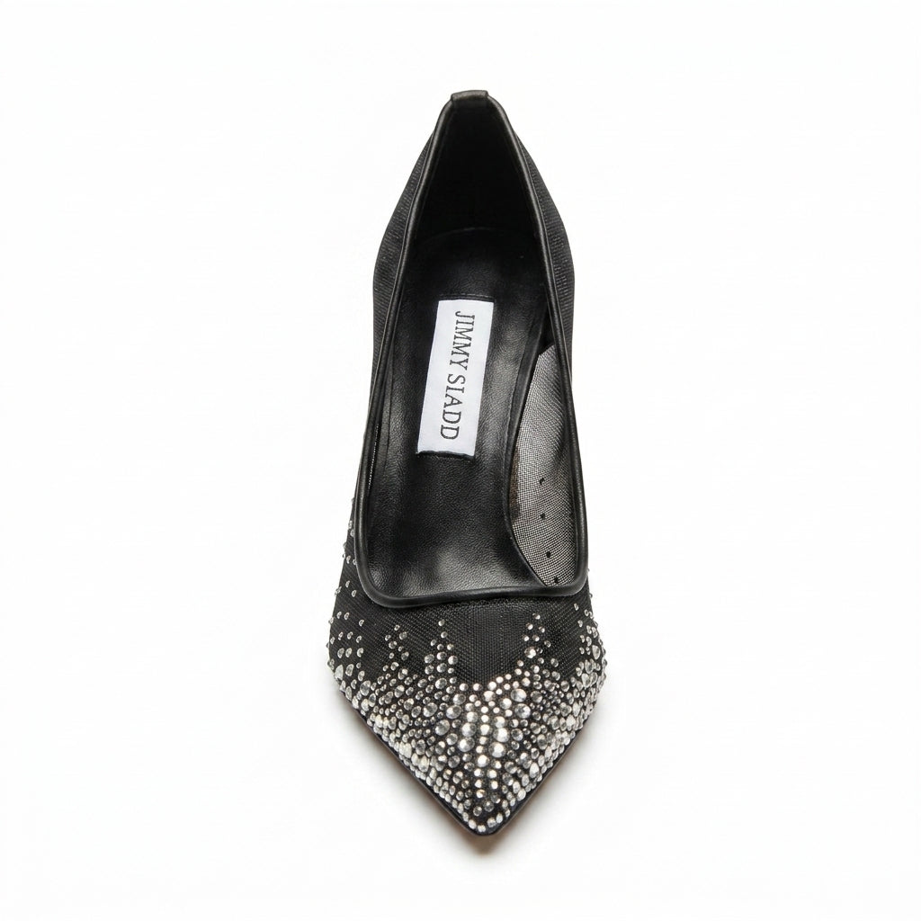 Jimmy Choo Love Sb 85 Heeled Shoes Mesh Pointed-Toe Pumps Crystal Woman 9039 - 3