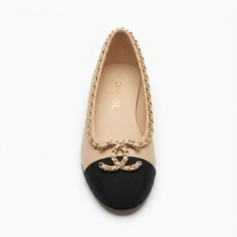 Chanel Ballet Flats woman Featuring a gold-tone chain trim and with a interlocking 3216-3 - 7