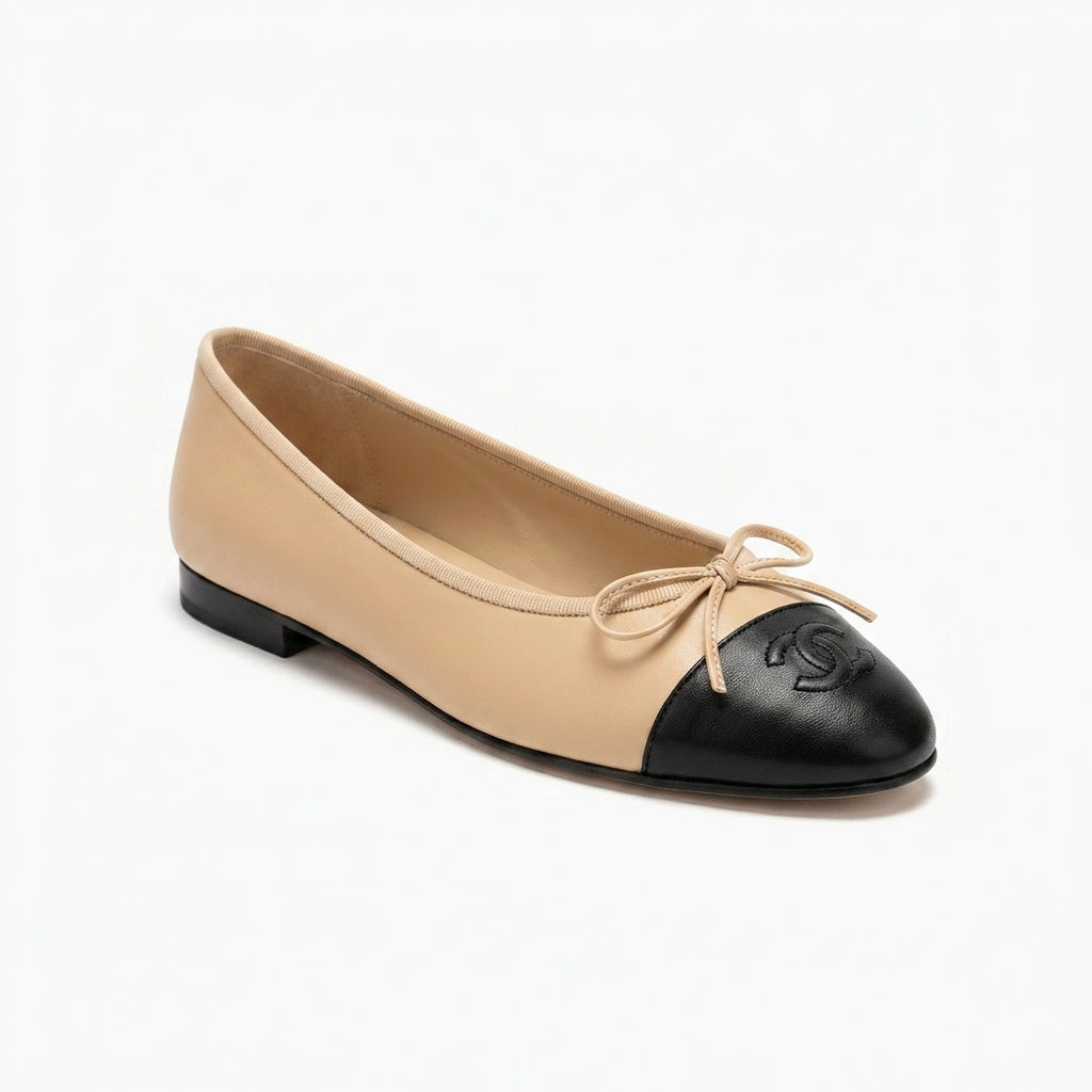 Chanel Woman Ballet Flats Signature tonal bow on the toe box featuring the interlocking 3216-5 - 1