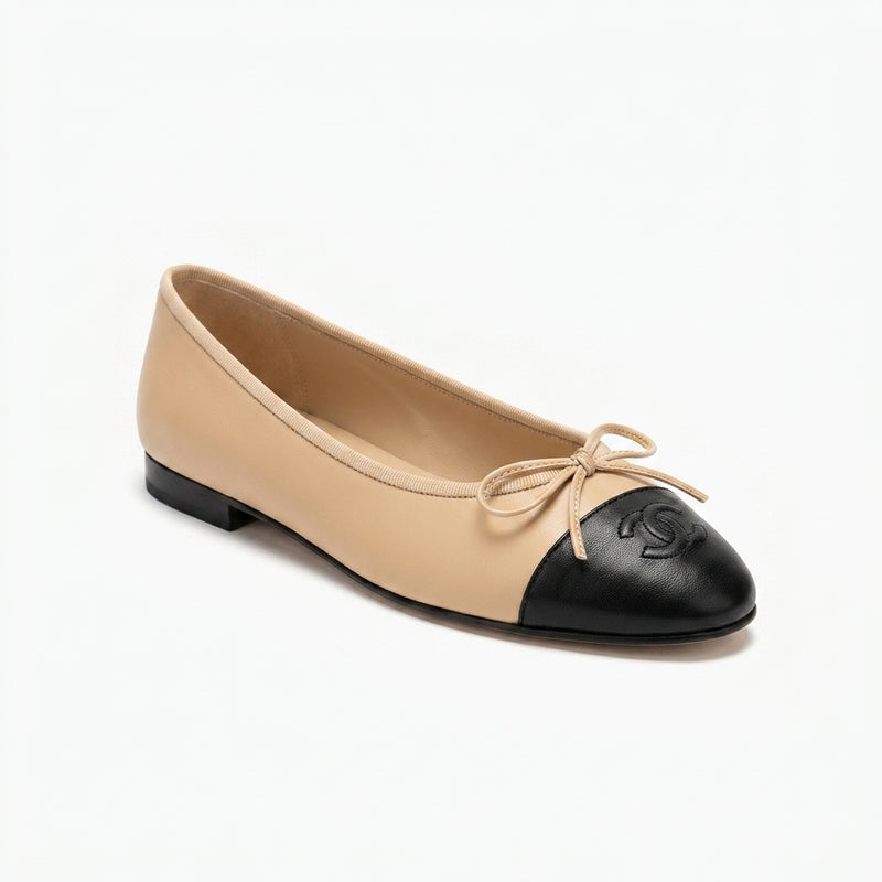 Chanel Woman Ballet Flats Signature tonal bow on the toe box featuring the interlocking 3216-5 - 1