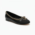 Chanel Ballet Flats woman Featuring a gold-tone chain trim and with a interlocking 3216-3 - 1