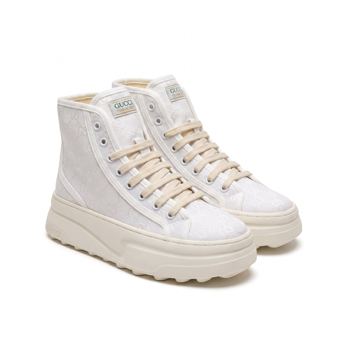 Gucci Original Canvas Woman High-Top Sneakers GG monogram canvas upper and platform sole G34087 - 8