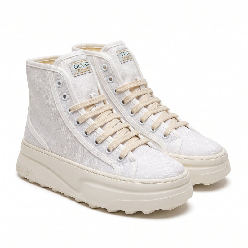 Gucci Original Canvas Woman High-Top Sneakers GG monogram canvas upper and platform sole G34087 - 8