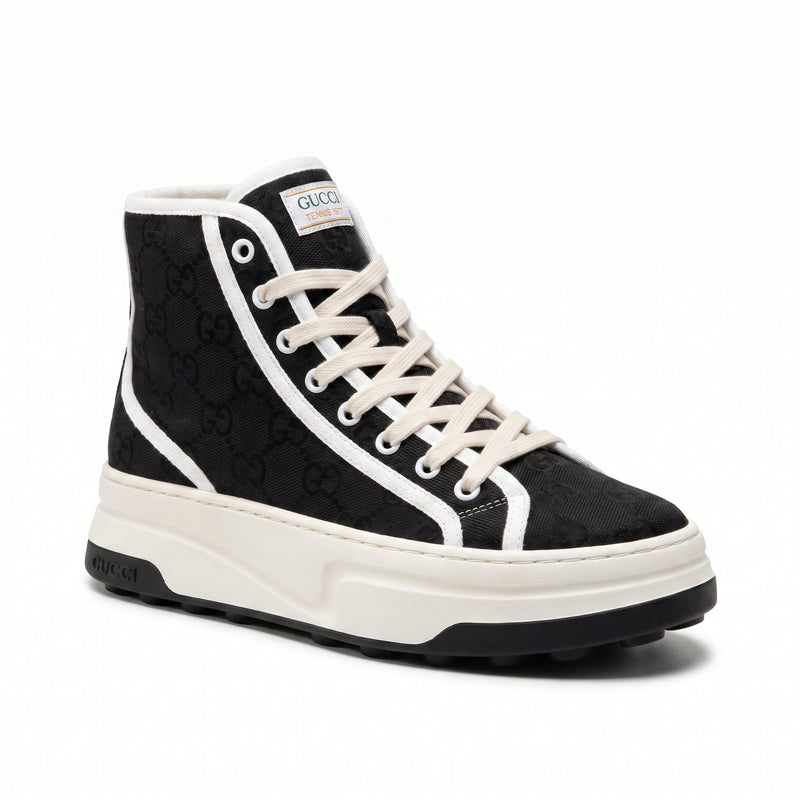 Gucci Original Canvas Woman High-Top Sneakers GG monogram canvas upper and platform sole G34087 - 1