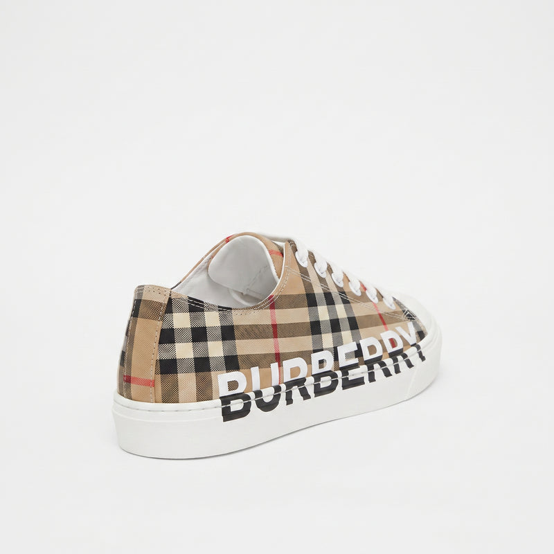 Women's Burberry sneakers featuring the classic check pattern, the Burberry logo, and a chunky sole B1850. - 2