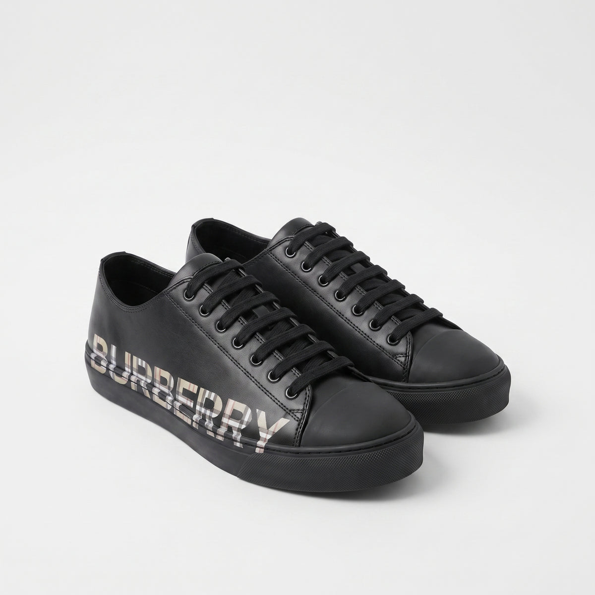 Women's Burberry sneakers featuring the classic check pattern, the Burberry logo, and a chunky sole B1850. - 8