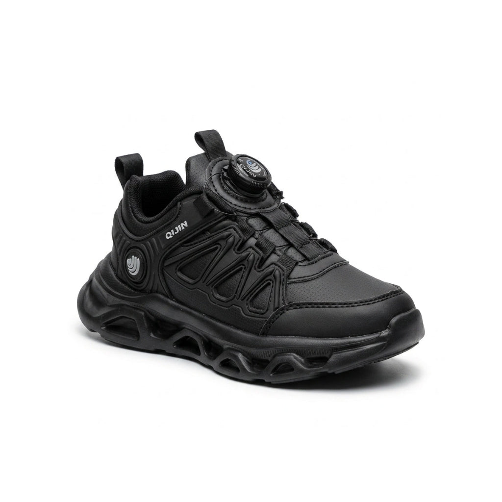 Kids Sneakers School with Adjustable Dial Laces Breathable Easy to wear dial closure alternative to laces 7590-1 Black - 1
