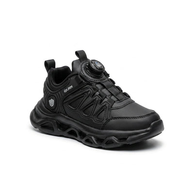 Kids Sneakers School with Adjustable Dial Laces Breathable Easy to wear dial closure alternative to laces 7590-1 Black