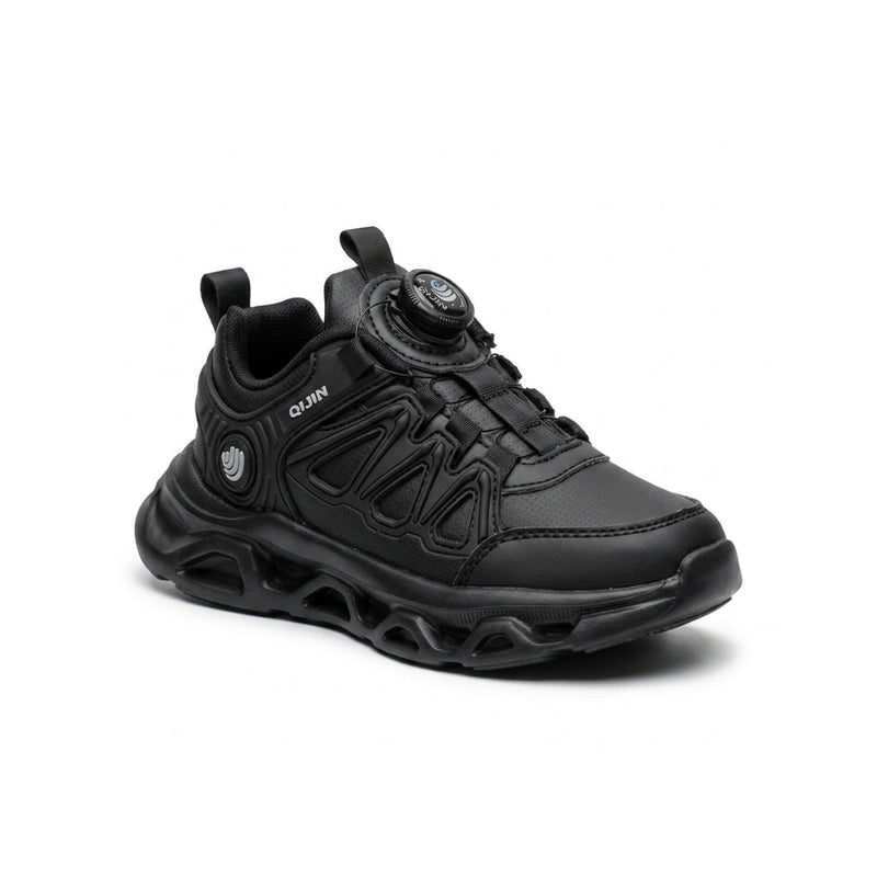 Kids Sneakers School with Adjustable Dial Laces Breathable Easy to wear dial closure alternative to laces 7590-1 Black - 1