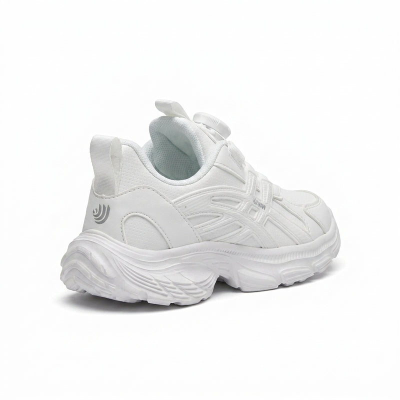 Kids Sneakers School with Adjustable Dial Laces Breathable Easy to wear dial closure alternative to laces 7581-1 White - 2