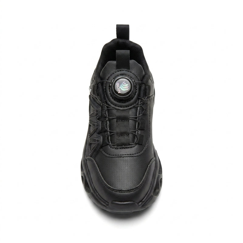 Kids Sneakers School with Adjustable Dial Laces Breathable Easy to wear dial closure alternative to laces 7590-1 Black - 3