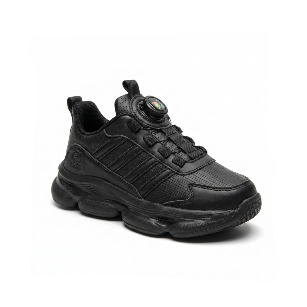 Kids Sneakers School with Adjustable Dial Laces Breathable Easy to wear dial closure alternative to laces 7582-1 Black - 1