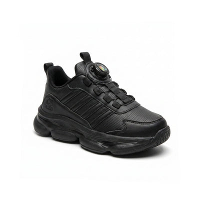 Kids Sneakers School with Adjustable Dial Laces Breathable Easy to wear dial closure alternative to laces 7582-1 Black